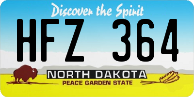 ND license plate HFZ364