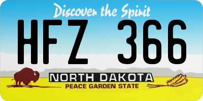 ND license plate HFZ366