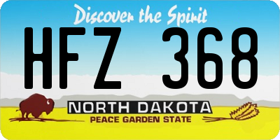 ND license plate HFZ368