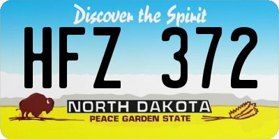 ND license plate HFZ372