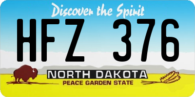 ND license plate HFZ376