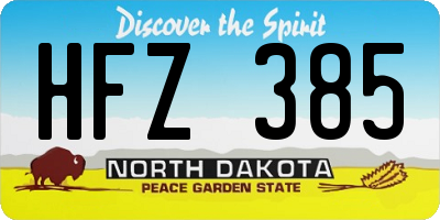ND license plate HFZ385