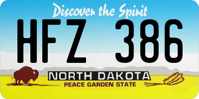 ND license plate HFZ386
