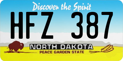 ND license plate HFZ387