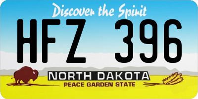 ND license plate HFZ396