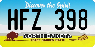 ND license plate HFZ398