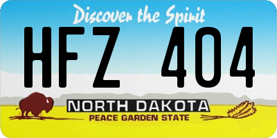ND license plate HFZ404
