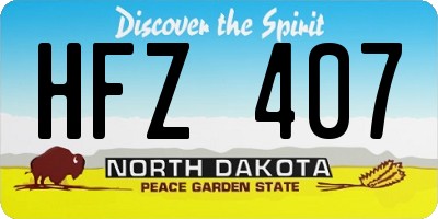 ND license plate HFZ407