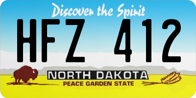 ND license plate HFZ412