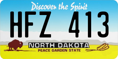 ND license plate HFZ413