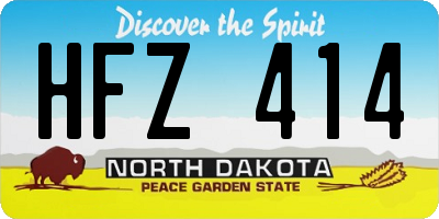ND license plate HFZ414