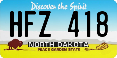 ND license plate HFZ418