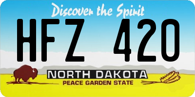 ND license plate HFZ420