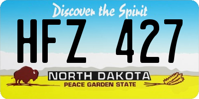 ND license plate HFZ427