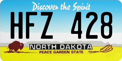 ND license plate HFZ428
