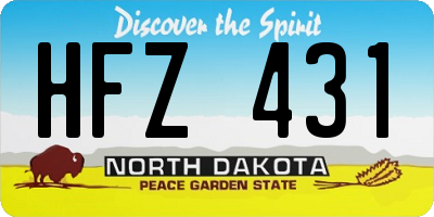 ND license plate HFZ431