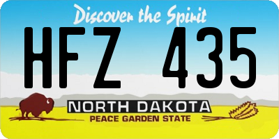 ND license plate HFZ435