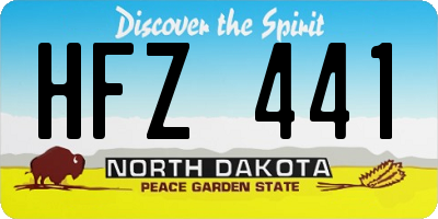 ND license plate HFZ441