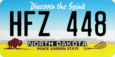 ND license plate HFZ448