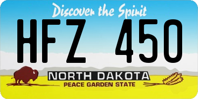 ND license plate HFZ450