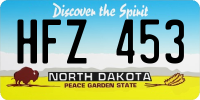 ND license plate HFZ453