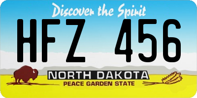 ND license plate HFZ456