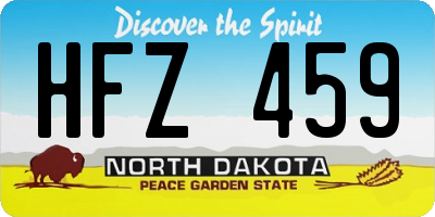 ND license plate HFZ459
