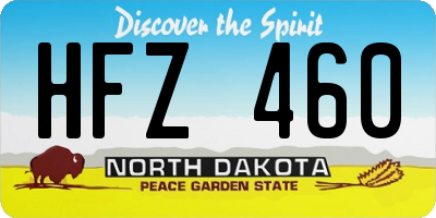 ND license plate HFZ460