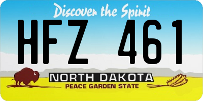 ND license plate HFZ461