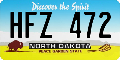 ND license plate HFZ472
