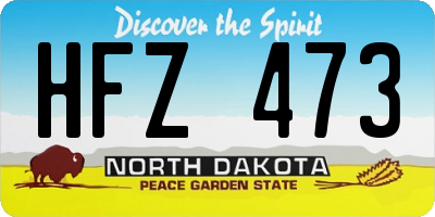 ND license plate HFZ473