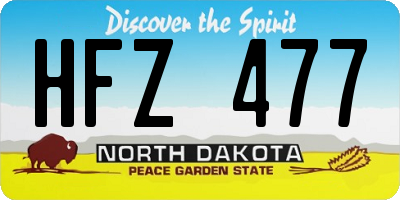 ND license plate HFZ477