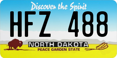 ND license plate HFZ488