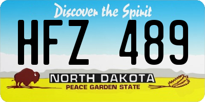 ND license plate HFZ489