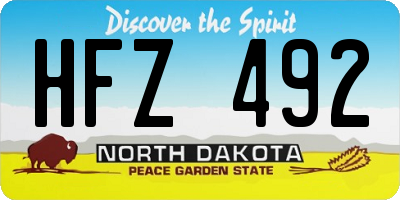 ND license plate HFZ492