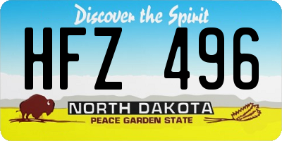 ND license plate HFZ496
