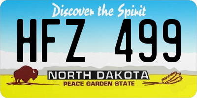 ND license plate HFZ499