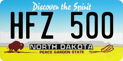 ND license plate HFZ500