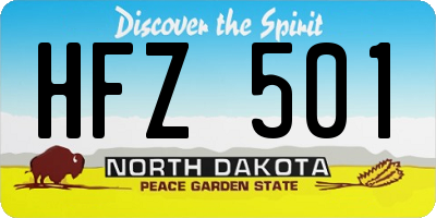 ND license plate HFZ501