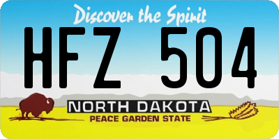 ND license plate HFZ504