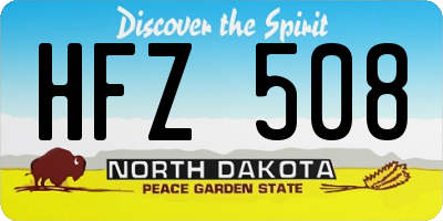 ND license plate HFZ508