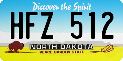 ND license plate HFZ512