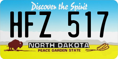 ND license plate HFZ517