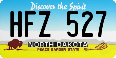 ND license plate HFZ527