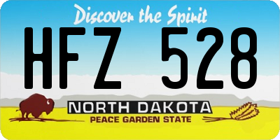 ND license plate HFZ528