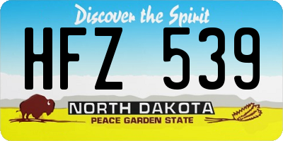 ND license plate HFZ539