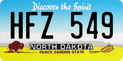 ND license plate HFZ549
