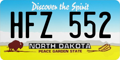 ND license plate HFZ552