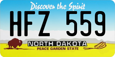 ND license plate HFZ559
