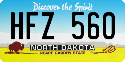 ND license plate HFZ560